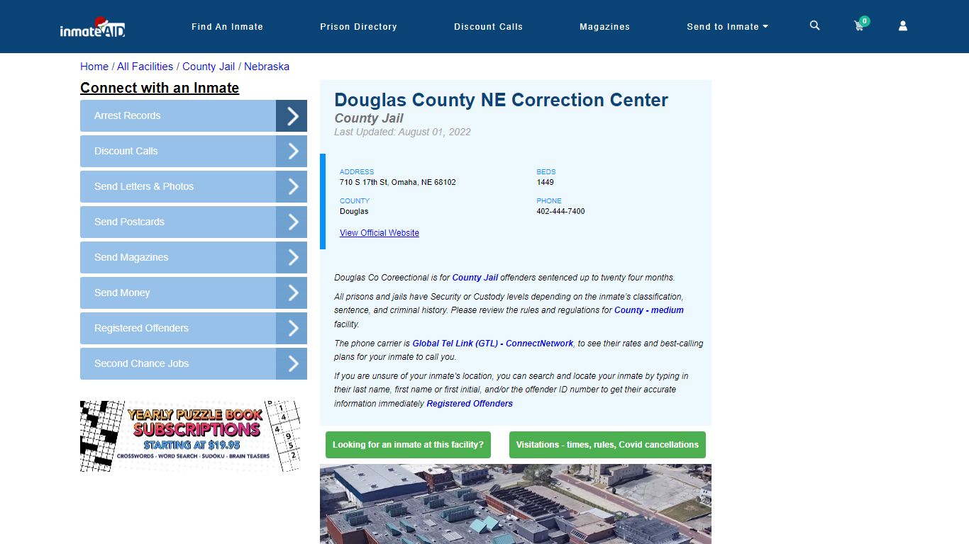 Douglas County NE Correction Center - Inmate Locator - Omaha, NE